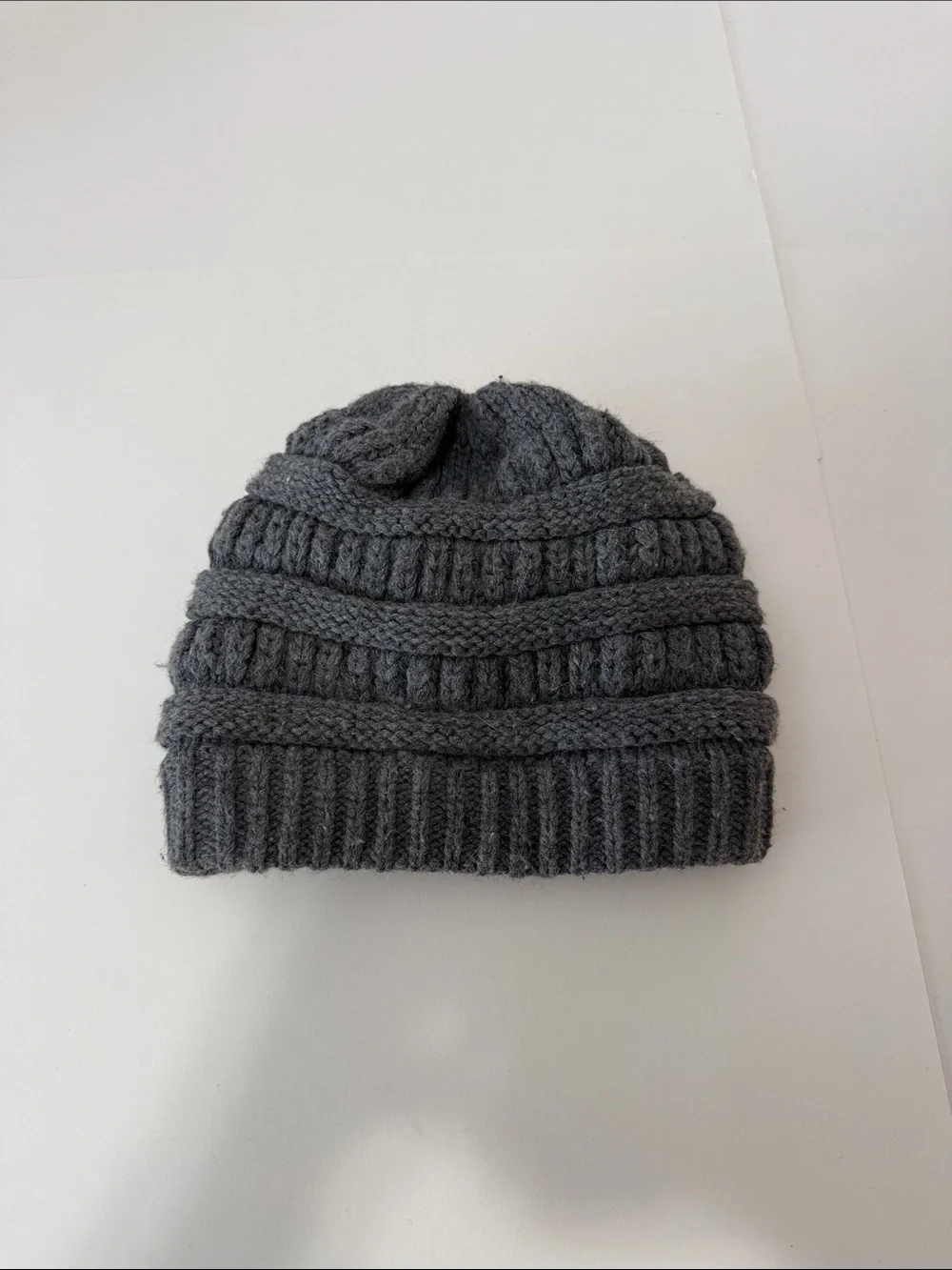 Charcoal Grey Heather Knit Beanie - One Size